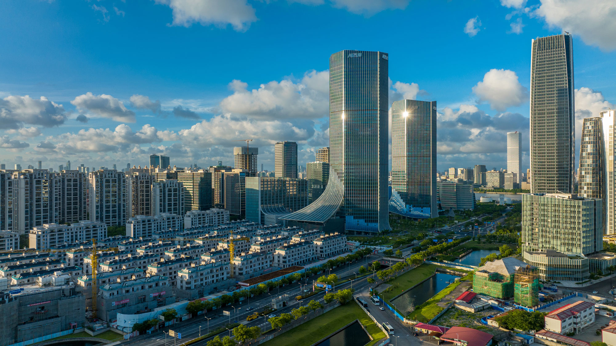 西岸智塔双子塔建筑外观效果图